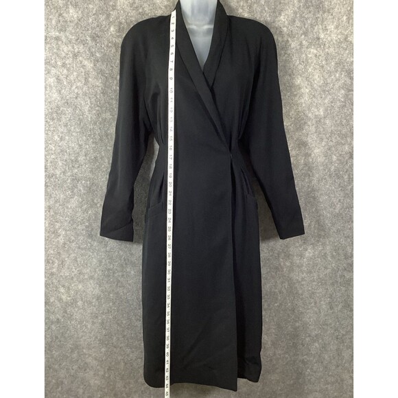 Vintage 70s Evan Picone Wool Wrap Dress Size 8 Union Made Pockets Shoulder Pads - Picture 13 of 16